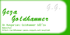 geza goldhammer business card